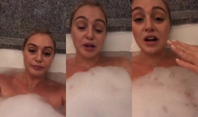 Topless Iskra Lawrence in Bathtub Video