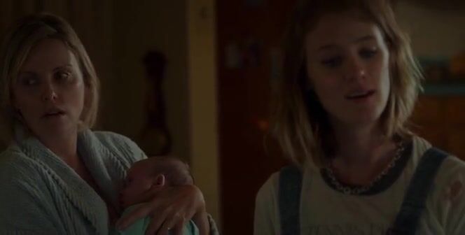 MILF Charlize Theron Breast Feeding Nipples Showing Scene in Tully Movie