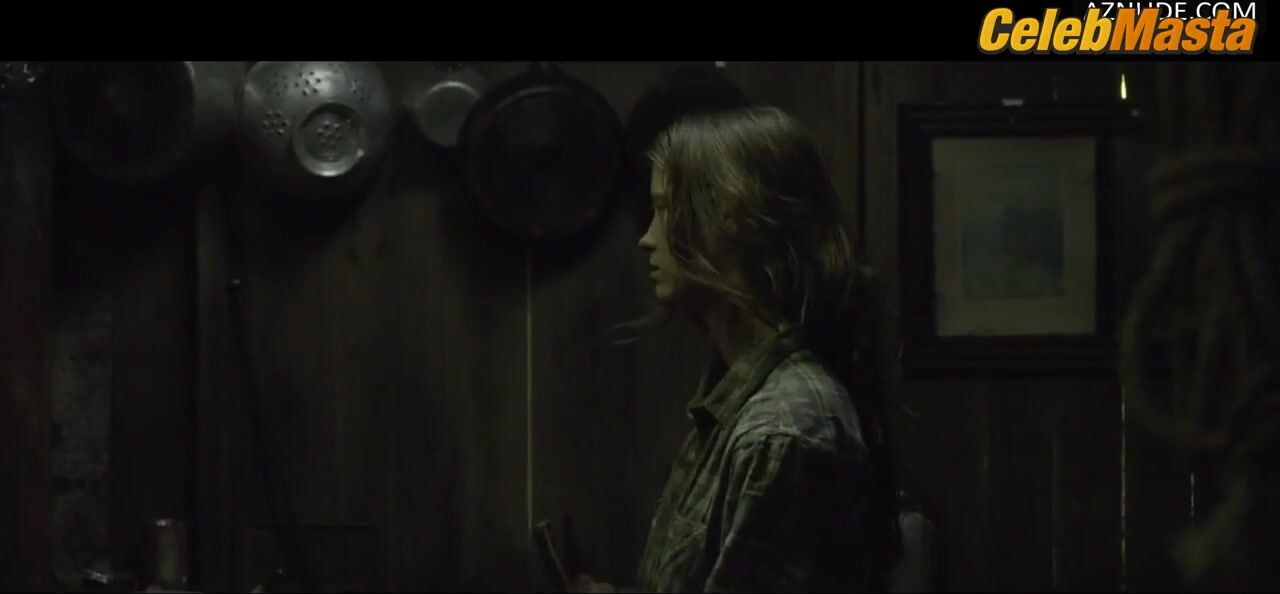 Mia Goth Breasts, Bush Scene in The Survivalist
